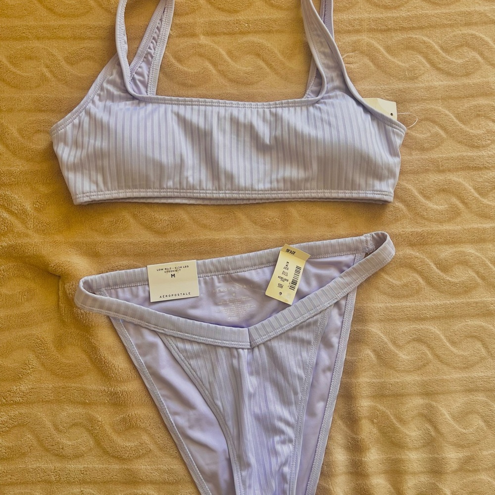 NWT Aeropostale Lilac low-rise bikini set